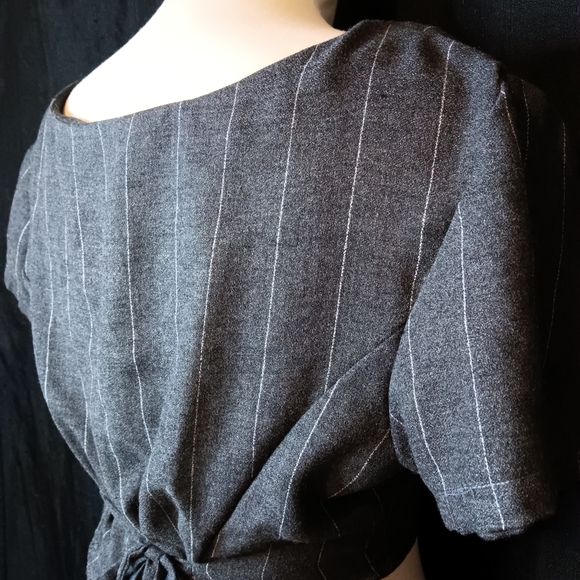 Pinstripe Handmade Wrap Top - Picture 7 of 9